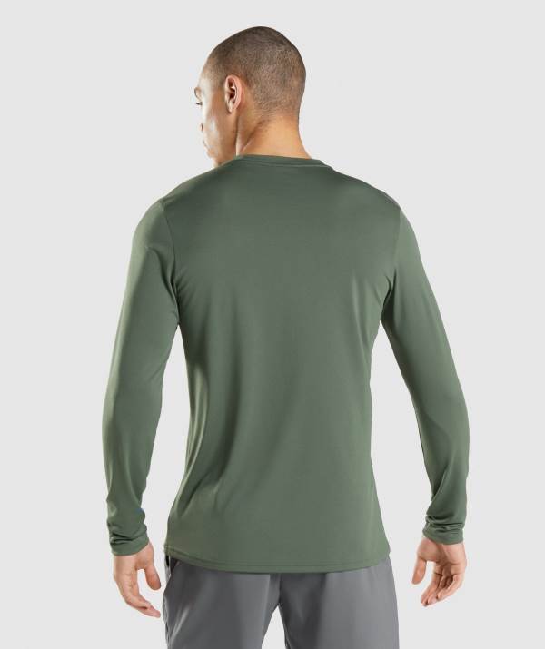Panske Mikiny Gymshark Arrival Long Sleeve Zelene | WC5639701